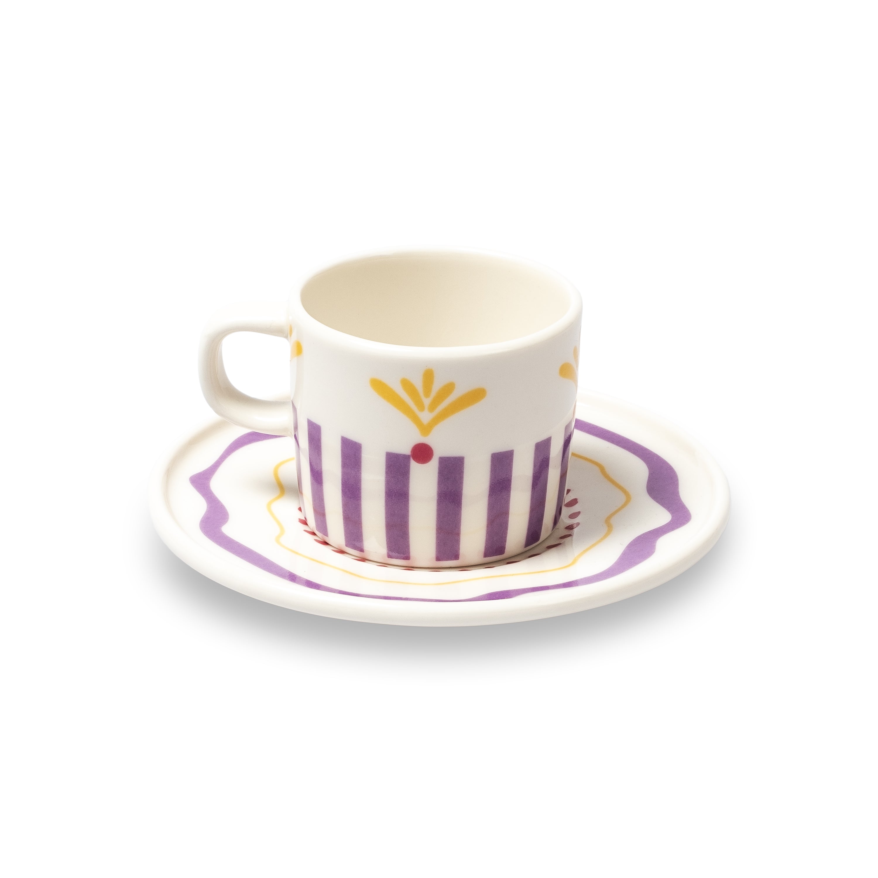 Pink Etoile Porcelain Coffee Cups (set of 2)